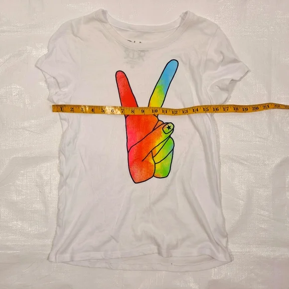 Chaser White Rainbow Peace Logo Short Sleeve T-shirt - Picture 3 of 4